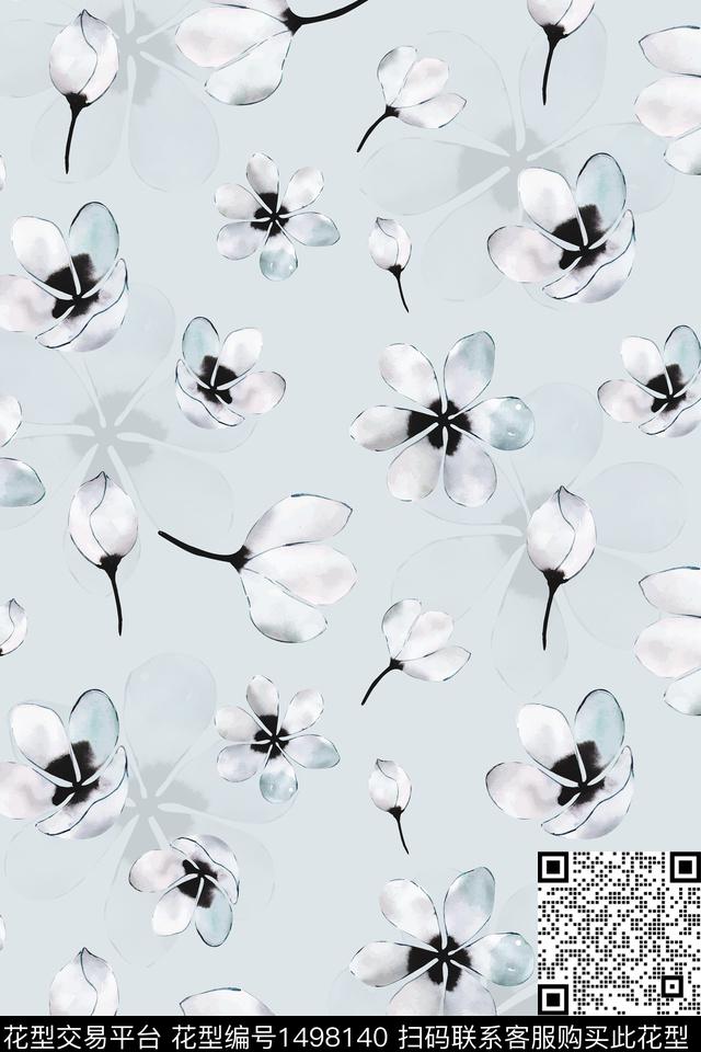 时尚简约清爽底花卉传统印花华亿平台下载（图片编号: 1498140） - 瓦栏（Walan）