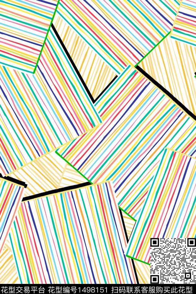 几何大牌风小清新数码印花华亿平台下载（图片编号: 1498151） - 瓦栏（Walan）