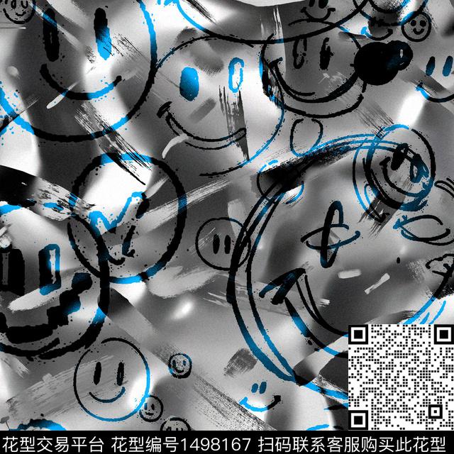 渐变笑脸趣味数码印花华亿平台下载（图片编号: 1498167） - 瓦栏（Walan）