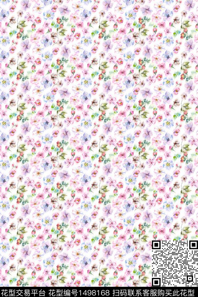 连衣裙花卉大牌风数码印花华亿平台下载（图片编号: 1498168） - 瓦栏（Walan）