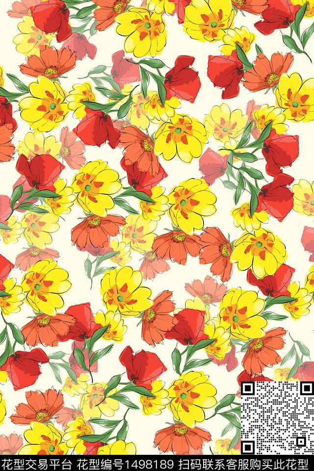 女装花卉大牌风数码印花华亿平台下载（图片编号: 1498189） - 瓦栏（Walan）