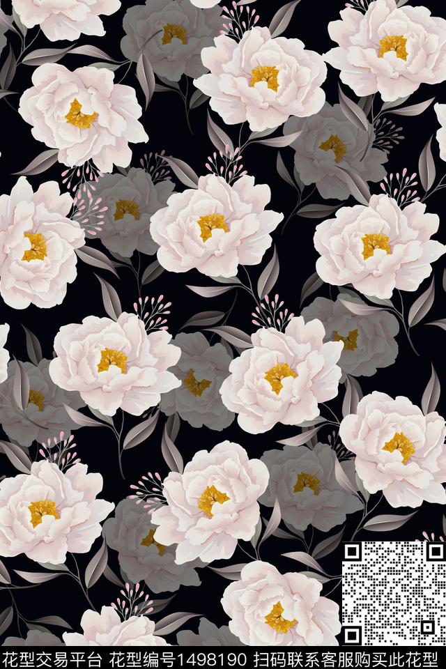 女装花卉大牌风数码印花华亿平台下载（图片编号: 1498190） - 瓦栏（Walan）