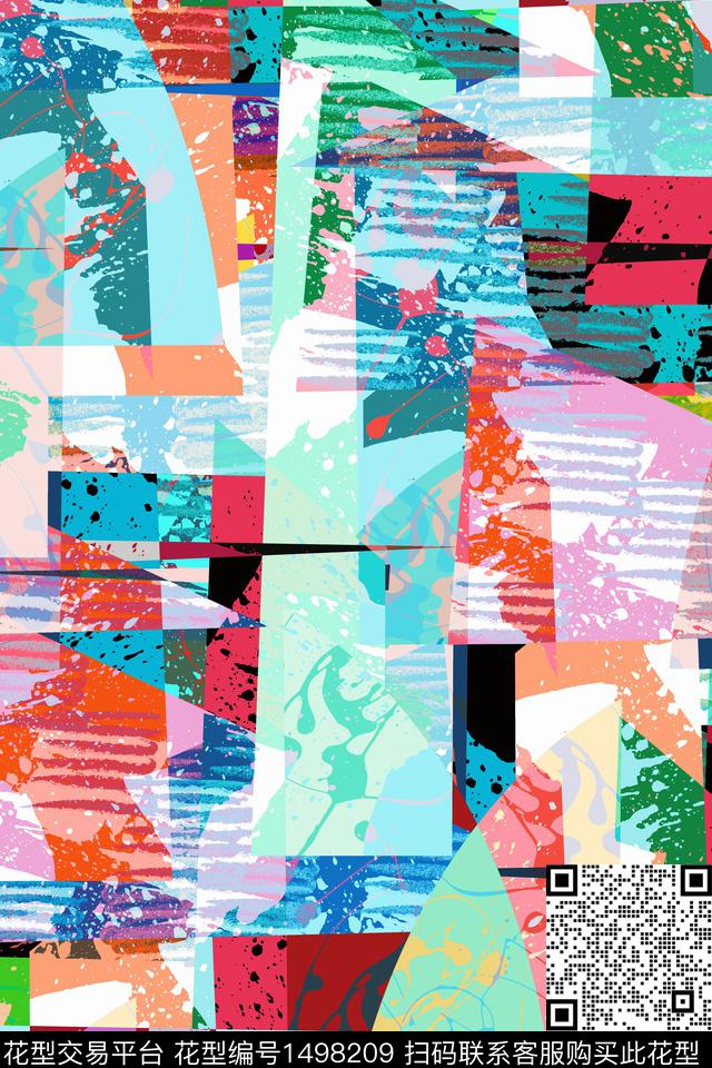 抽象男装户外家居服数码印花华亿平台下载（图片编号: 1498209） - 瓦栏（Walan）