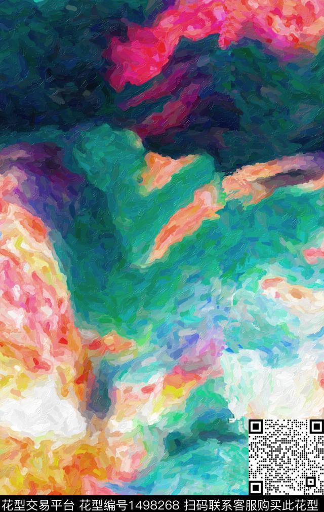 连衣裙时尚肌理数码印花华亿平台下载（图片编号: 1498268） - 瓦栏（Walan）