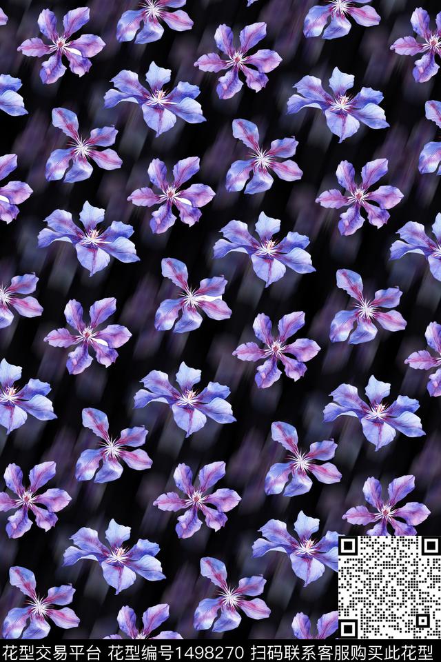 连衣裙花卉大牌风数码印花华亿平台下载（图片编号: 1498270） - 瓦栏（Walan）