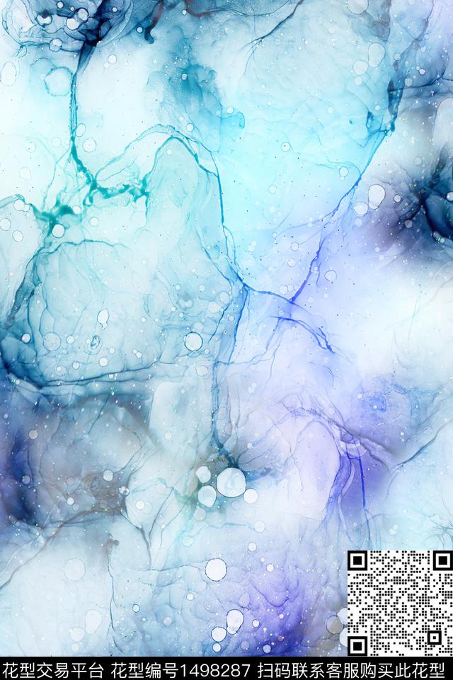 肌理扎染华亿平台大牌风数码印花华亿平台下载（图片编号: 1498287） - 瓦栏（Walan）