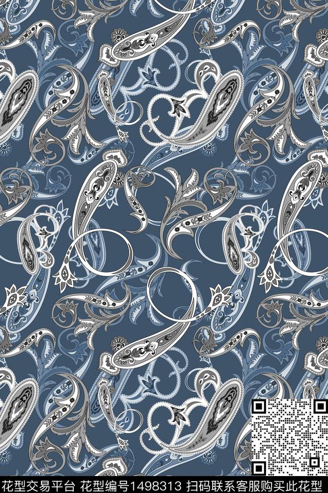 民族风佩斯利大牌风数码印花华亿平台下载（图片编号: 1498313） - 瓦栏（Walan）