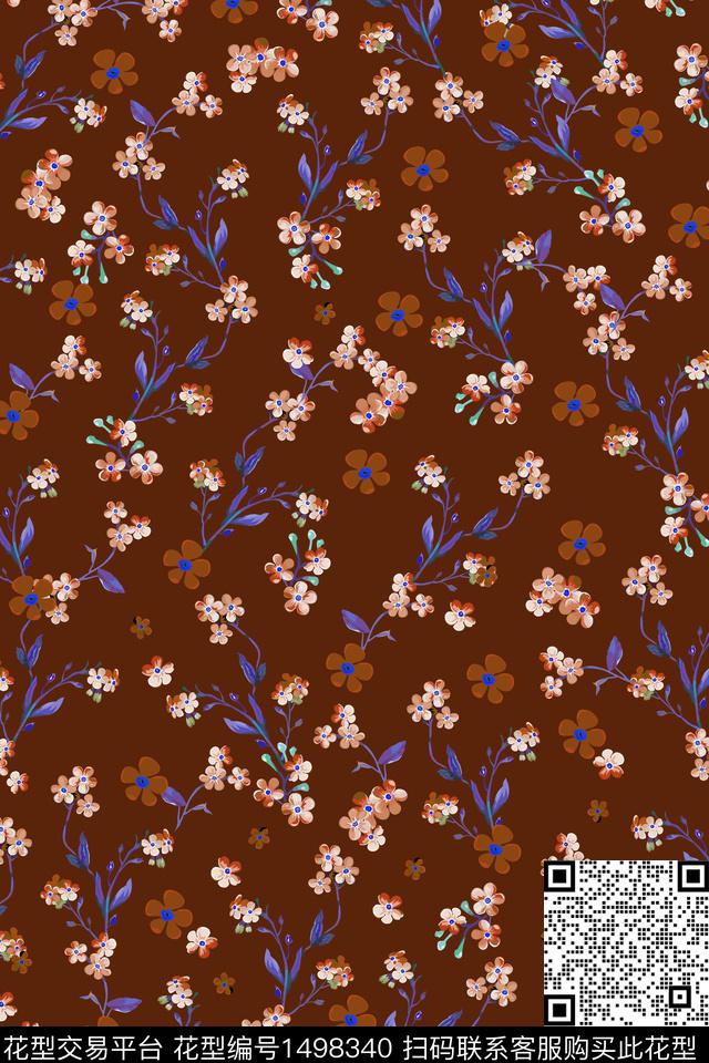 花卉大牌风小碎花数码印花华亿平台下载（图片编号: 1498340） - 瓦栏（Walan）