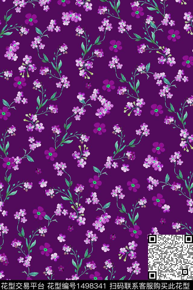 花卉大牌风小碎花数码印花华亿平台下载（图片编号: 1498341） - 瓦栏（Walan）