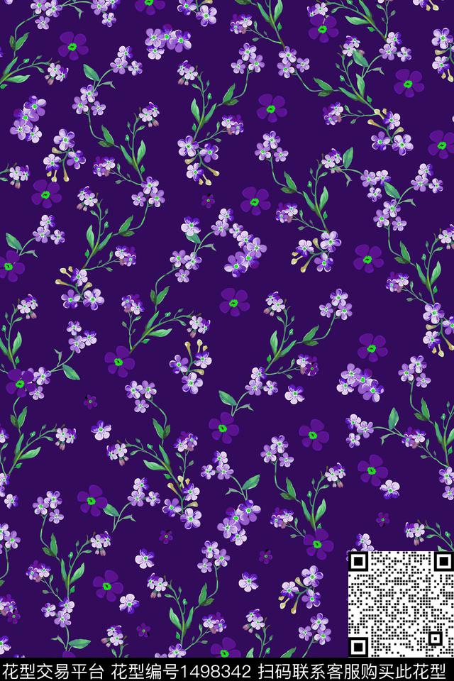 花卉大牌风小碎花数码印花华亿平台下载（图片编号: 1498342） - 瓦栏（Walan）