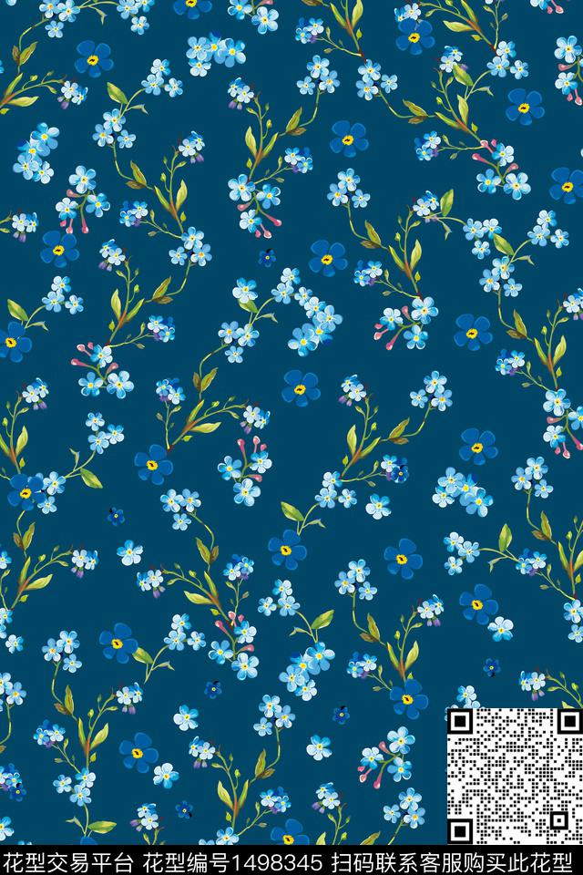 花卉大牌风小碎花数码印花华亿平台下载（图片编号: 1498345） - 瓦栏（Walan）