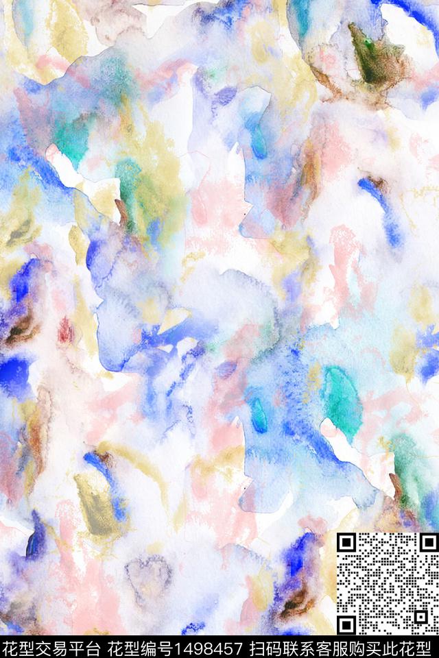 水彩绿植树叶肌理数码印花华亿平台下载（图片编号: 1498457） - 瓦栏（Walan）