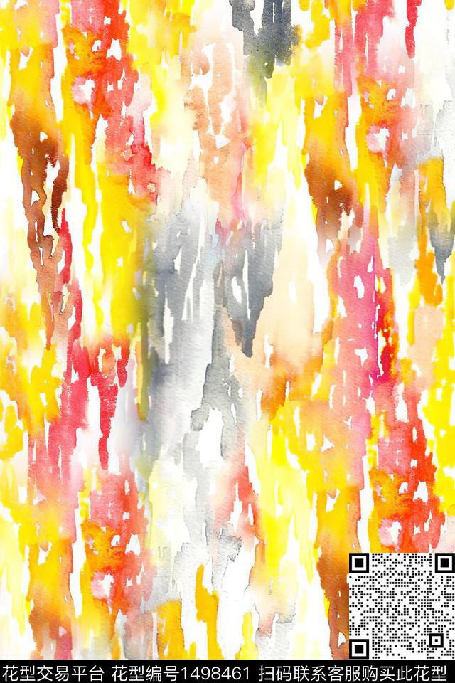 水彩肌理抽象数码印花华亿平台下载（图片编号: 1498461） - 瓦栏（Walan）