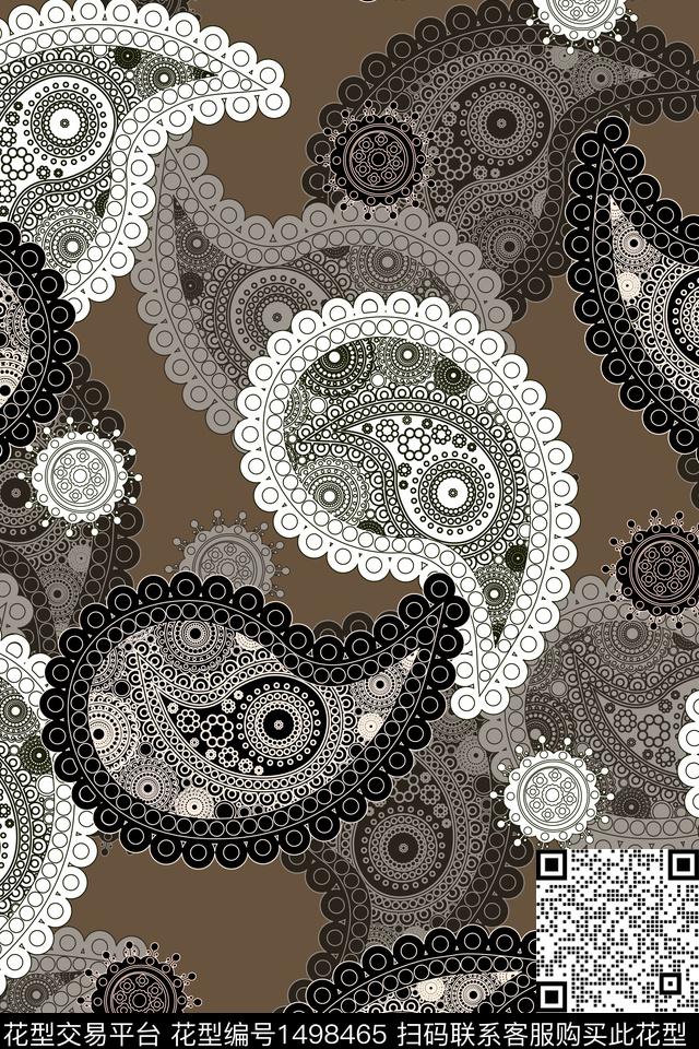 佩斯利民族风大牌风数码印花华亿平台下载（图片编号: 1498465） - 瓦栏（Walan）