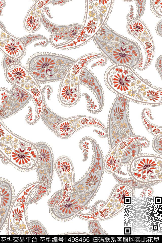 佩斯利民族风大牌风数码印花华亿平台下载（图片编号: 1498466） - 瓦栏（Walan）