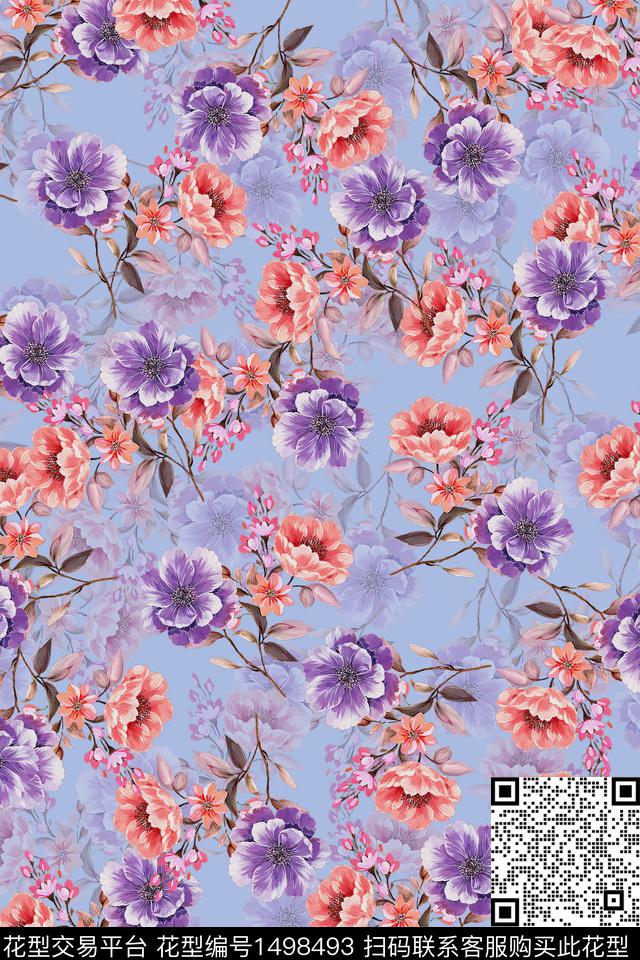 香云纱中国风牡丹数码印花华亿平台下载（图片编号: 1498493） - 瓦栏（Walan）