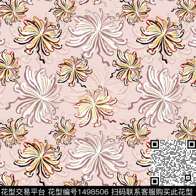 花卉手绘小碎花数码印花华亿平台下载（图片编号: 1498506） - 瓦栏（Walan）