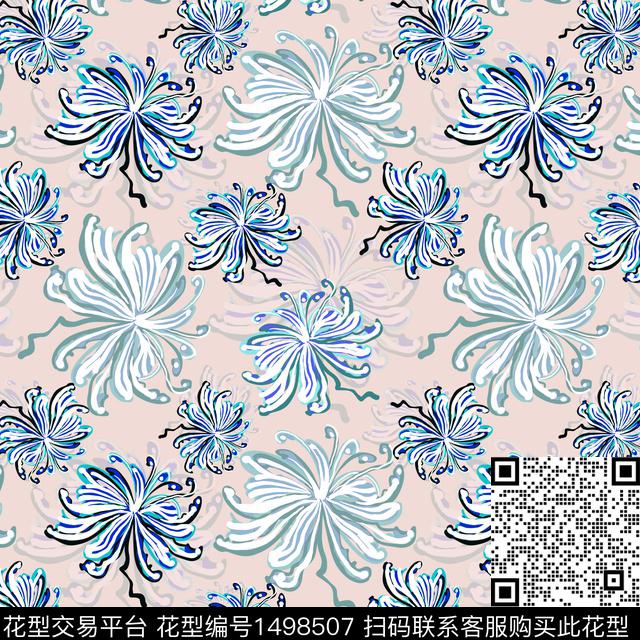 花卉手绘小碎花数码印花华亿平台下载（图片编号: 1498507） - 瓦栏（Walan）