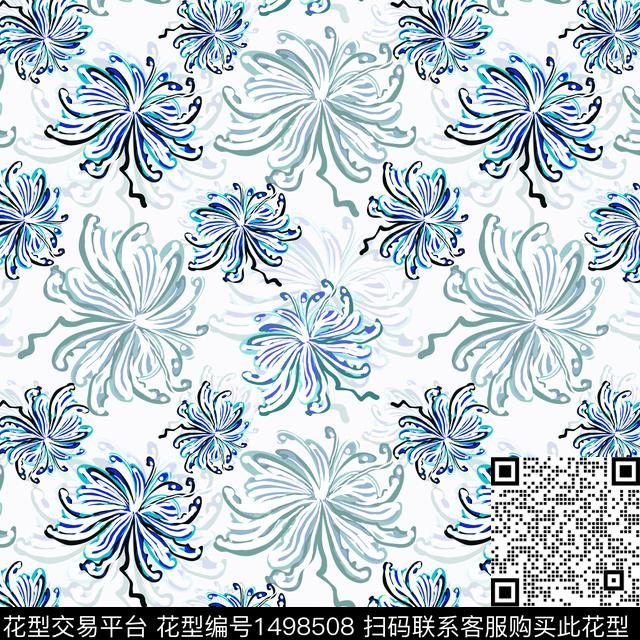 花卉手绘小碎花数码印花华亿平台下载（图片编号: 1498508） - 瓦栏（Walan）