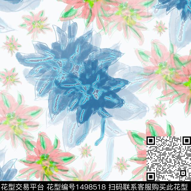 花卉手绘小碎花数码印花华亿平台下载（图片编号: 1498518） - 瓦栏（Walan）