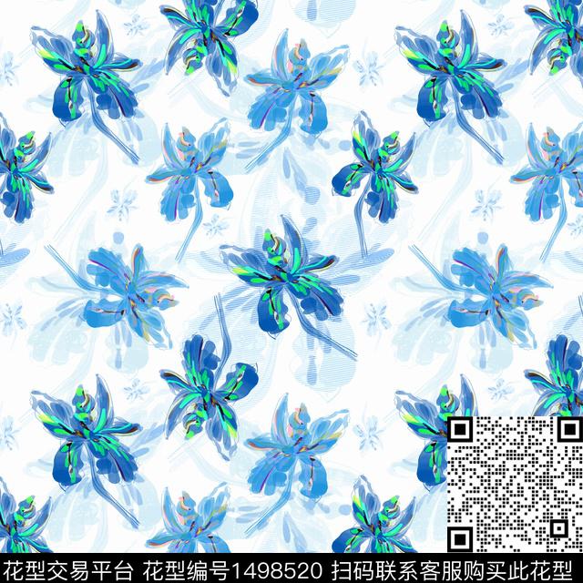 花卉手绘小碎花数码印花华亿平台下载（图片编号: 1498520） - 瓦栏（Walan）