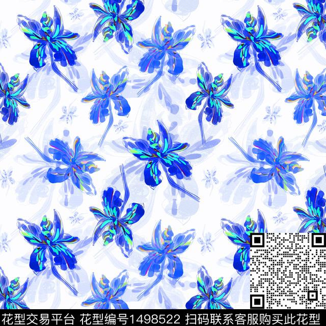 花卉手绘小碎花数码印花华亿平台下载（图片编号: 1498522） - 瓦栏（Walan）
