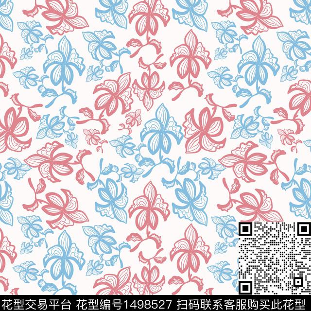 花卉手绘小碎花传统印花华亿平台下载（图片编号: 1498527） - 瓦栏（Walan）