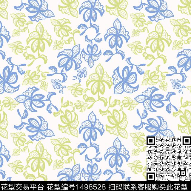 花卉手绘小碎花传统印花华亿平台下载（图片编号: 1498528） - 瓦栏（Walan）