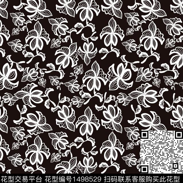 花卉手绘小碎花传统印花华亿平台下载（图片编号: 1498529） - 瓦栏（Walan）