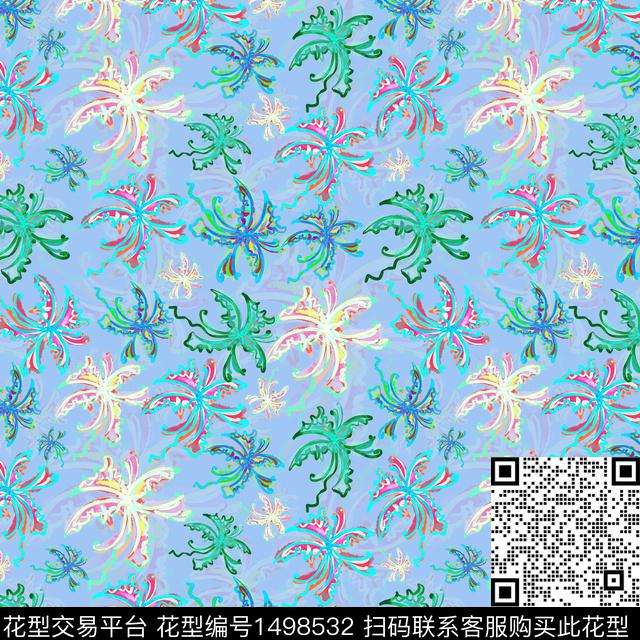 花卉手绘小碎花数码印花华亿平台下载（图片编号: 1498532） - 瓦栏（Walan）