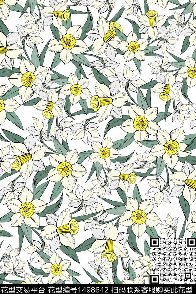 女装花卉大牌风数码印花华亿平台下载（图片编号: 1498642） - 瓦栏（Walan）