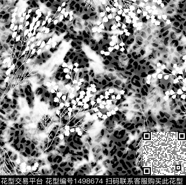 扎染华亿平台花卉黑白华亿平台传统印花华亿平台下载（图片编号: 1498674） - 瓦栏（Walan）