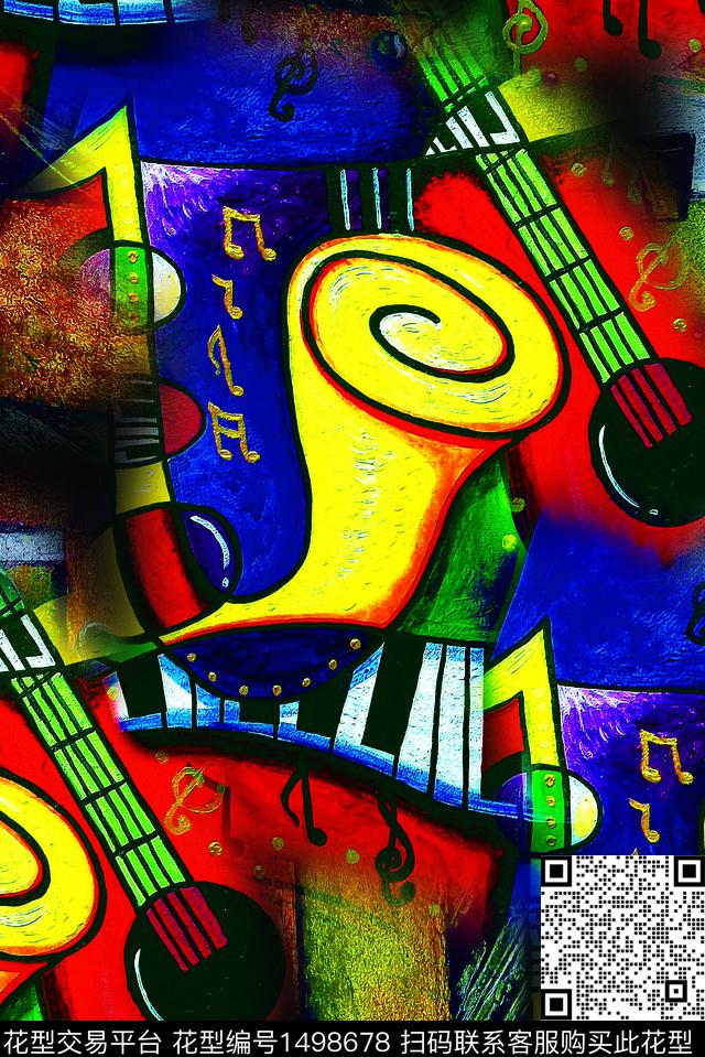 数码华亿平台几何字母数码印花华亿平台下载（图片编号: 1498678） - 瓦栏（Walan）