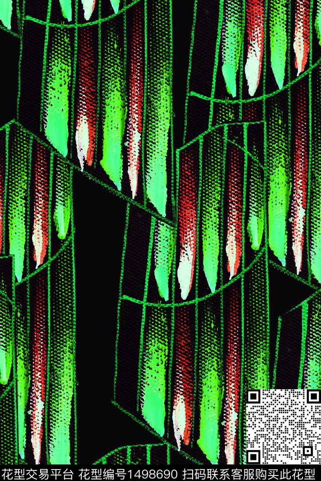 连衣裙数码华亿平台几何数码印花华亿平台下载（图片编号: 1498690） - 瓦栏（Walan）