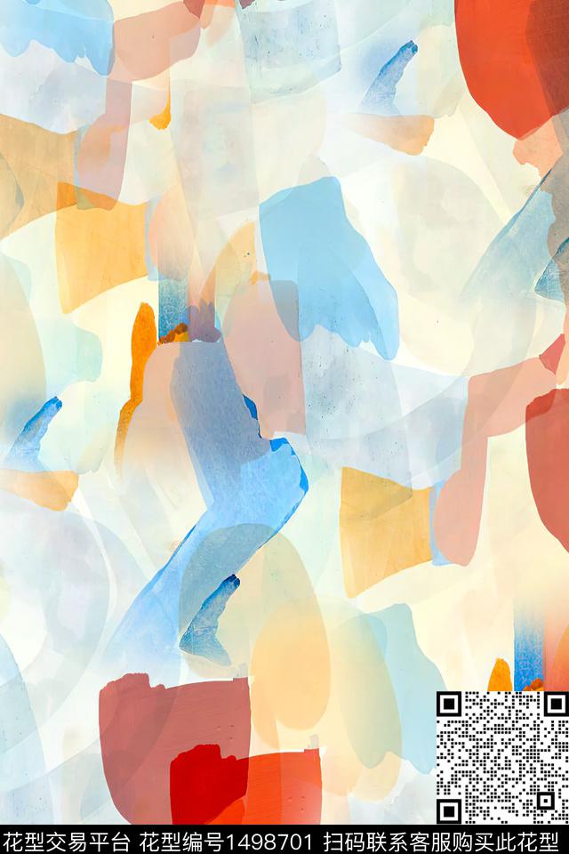 肌理扎染华亿平台大牌风数码印花华亿平台下载（图片编号: 1498701） - 瓦栏（Walan）