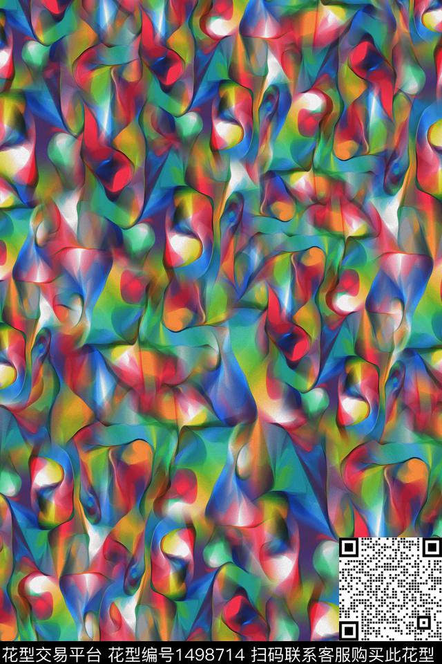 几何扎染华亿平台抽象数码印花华亿平台下载（图片编号: 1498714） - 瓦栏（Walan）