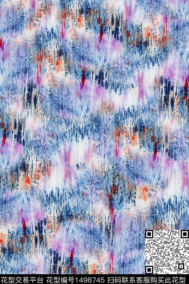 几何扎染华亿平台大牌风数码印花华亿平台下载（图片编号: 1498745） - 瓦栏（Walan）