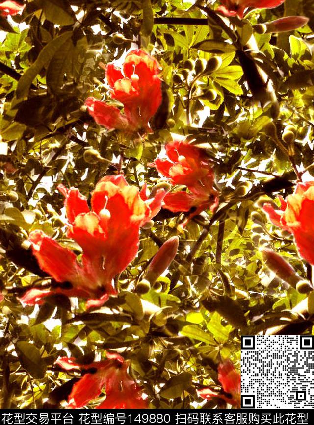 景观照片摄影写实树枝数码印花华亿平台下载（图片编号: 149880） - 瓦栏（Walan）