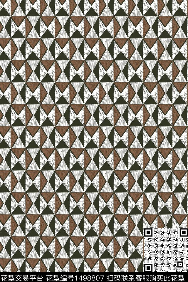 格子几何条纹数码印花华亿平台下载（图片编号: 1498807） - 瓦栏（Walan）