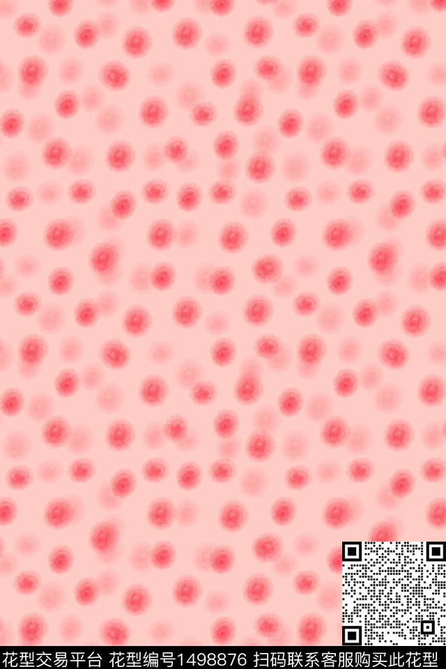 女装定位花水墨风抽象花卉数码印花华亿平台下载（图片编号: 1498876） - 瓦栏（Walan）