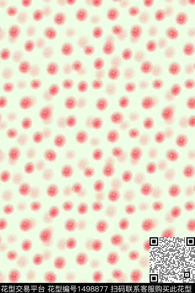 女装定位花水墨风抽象花卉数码印花华亿平台下载（图片编号: 1498877） - 瓦栏（Walan）