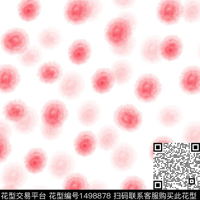 女装定位花水墨风抽象花卉数码印花华亿平台下载（图片编号: 1498878） - 瓦栏（Walan）