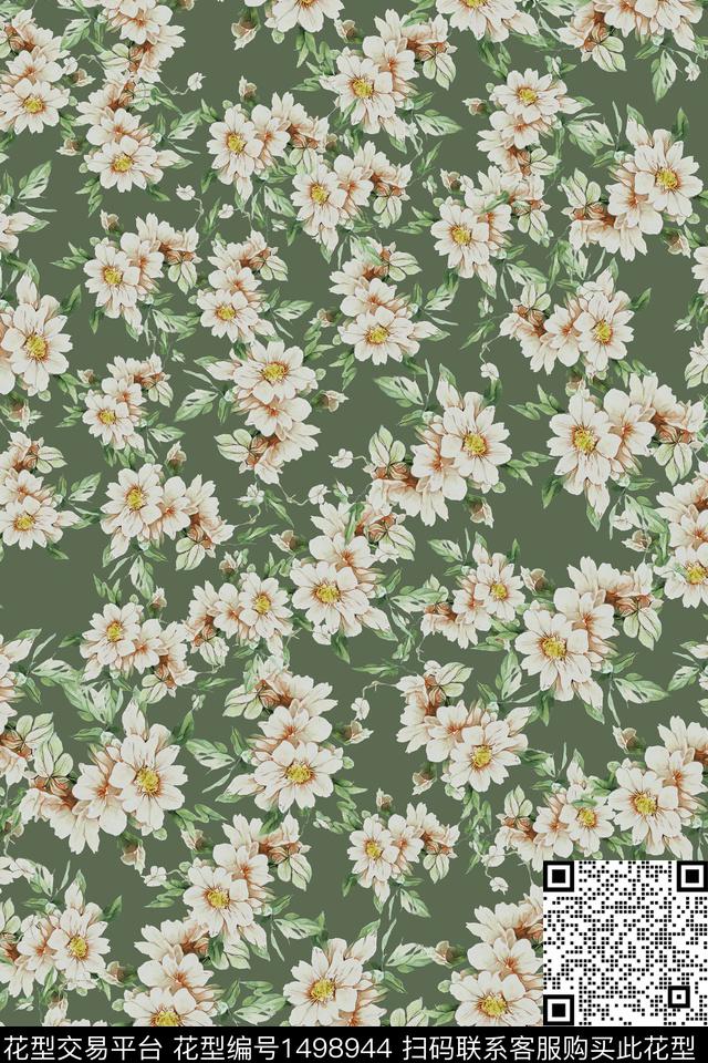 花卉中东小碎花数码印花华亿平台下载（图片编号: 1498944） - 瓦栏（Walan）