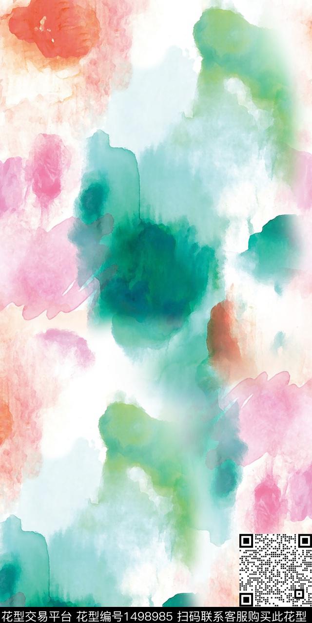 水彩抽象手绘数码印花华亿平台下载（图片编号: 1498985） - 瓦栏（Walan）
