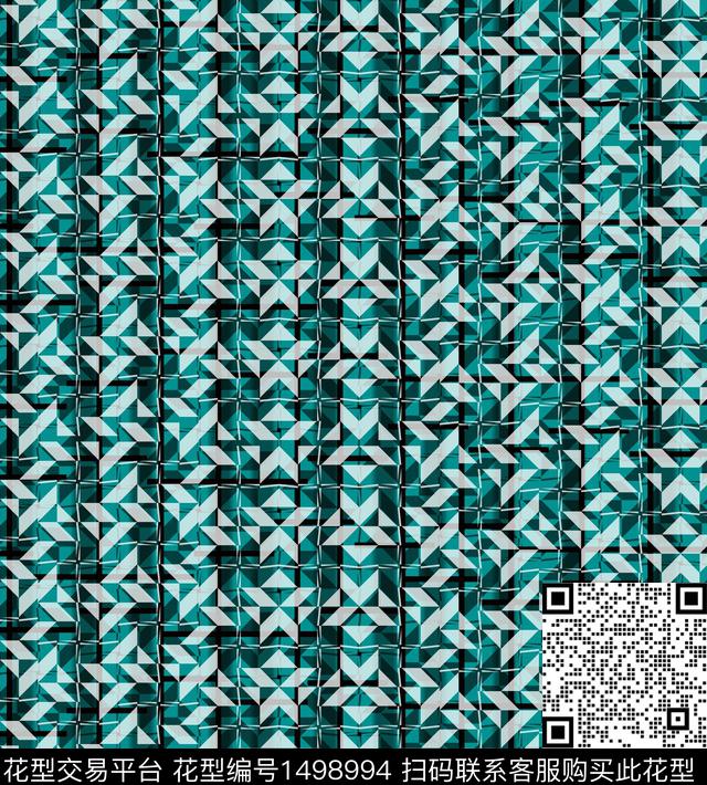 格子几何女装数码印花华亿平台下载（图片编号: 1498994） - 瓦栏（Walan）