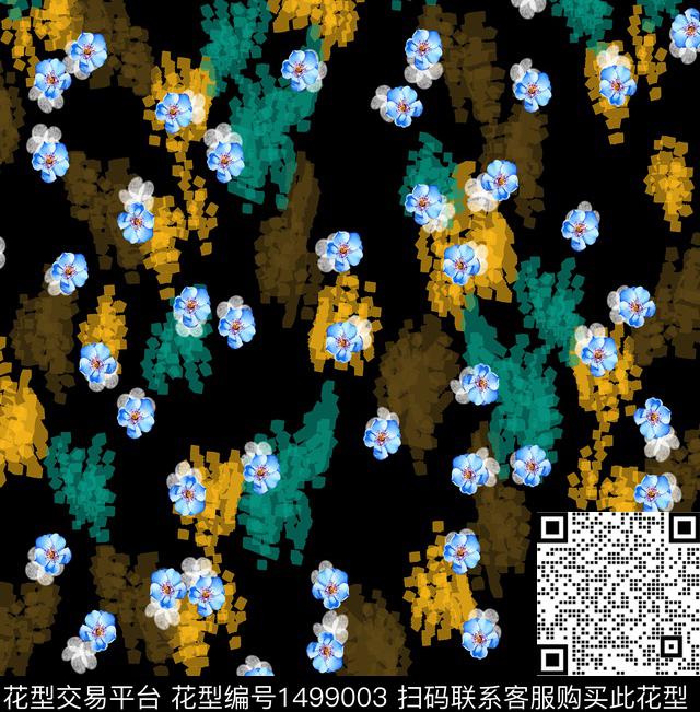 连衣裙女装花卉传统印花华亿平台下载（图片编号: 1499003） - 瓦栏（Walan）