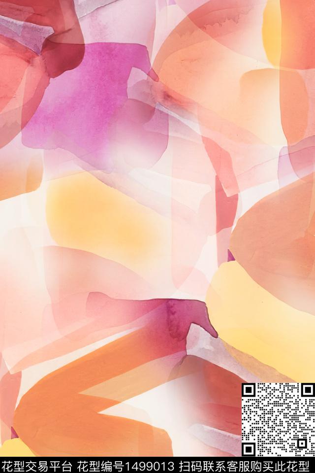 肌理扎染华亿平台大牌风数码印花华亿平台下载（图片编号: 1499013） - 瓦栏（Walan）