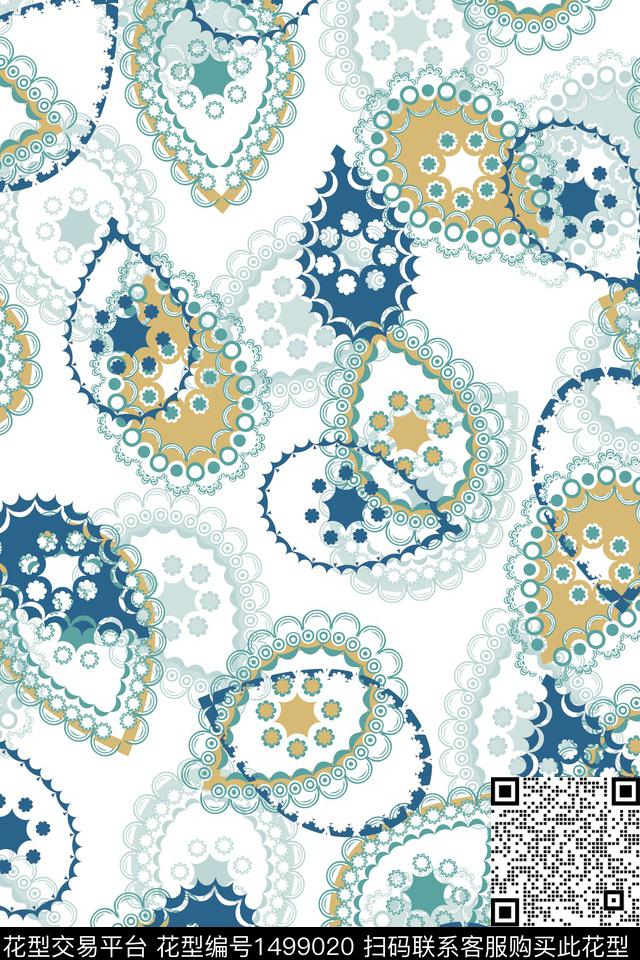 民族风佩斯利大牌风数码印花华亿平台下载（图片编号: 1499020） - 瓦栏（Walan）