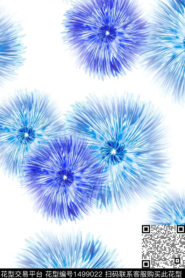 肌理抽象花卉花卉数码印花华亿平台下载（图片编号: 1499022） - 瓦栏（Walan）