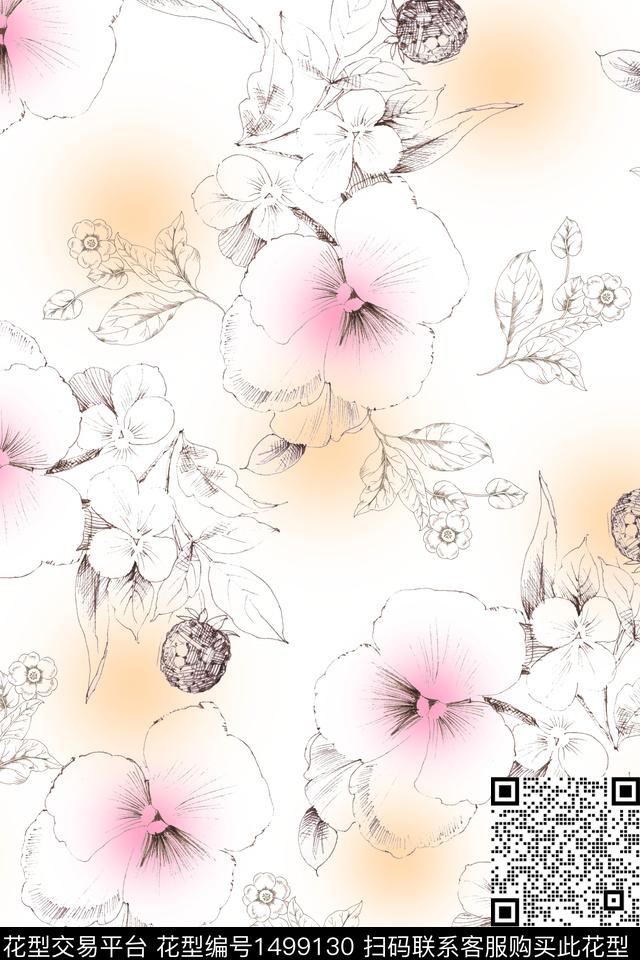 线条简约雪纺传统印花华亿平台下载（图片编号: 1499130） - 瓦栏（Walan）